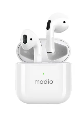 Modio ME4 True wireless stereo headset(White) with free case (Blue/Red)