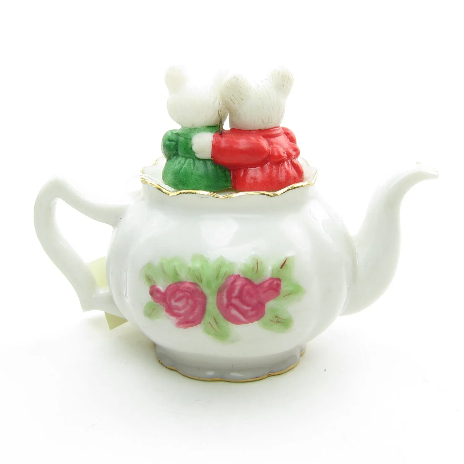 Mother & Daughter Mice in Tea Pot 2000 Hallmark Ornament