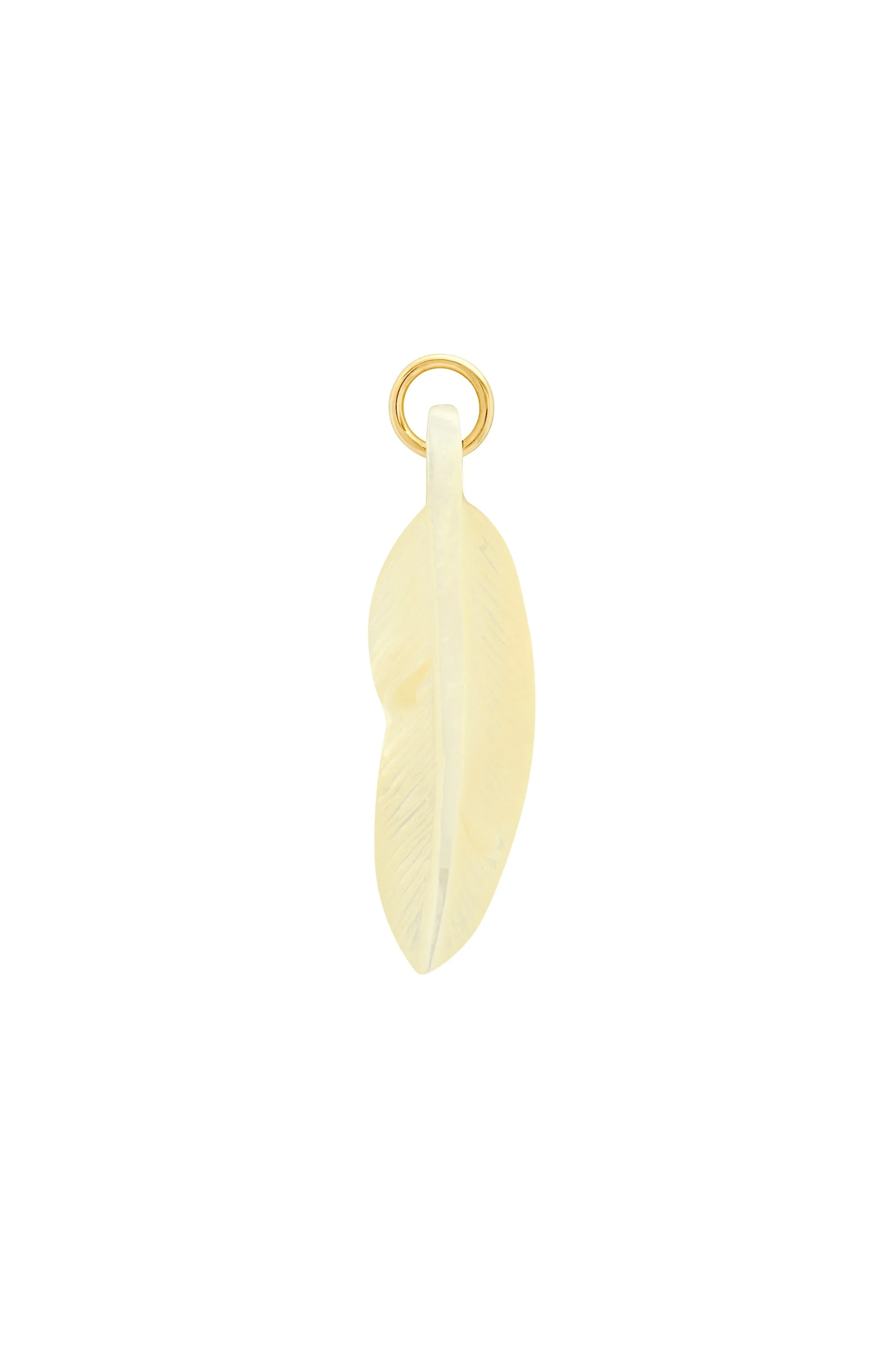 Mother of Pearl Feather Huggie Charm *