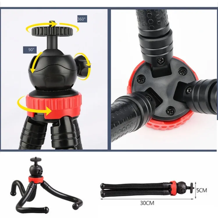 MZ305 Mini Octopus Flexible Tripod Holder with Ball Head for SLR Cameras, GoPro HERO10 Black / HERO9 Black / HERO8 Black /7 /6 /5 /5 Session /4 Session /4 /3  /3 /2 /1, DJI Osmo Action, Xiaoyi and Other Action Cameras, Cellphone, Size:30cmx5cm