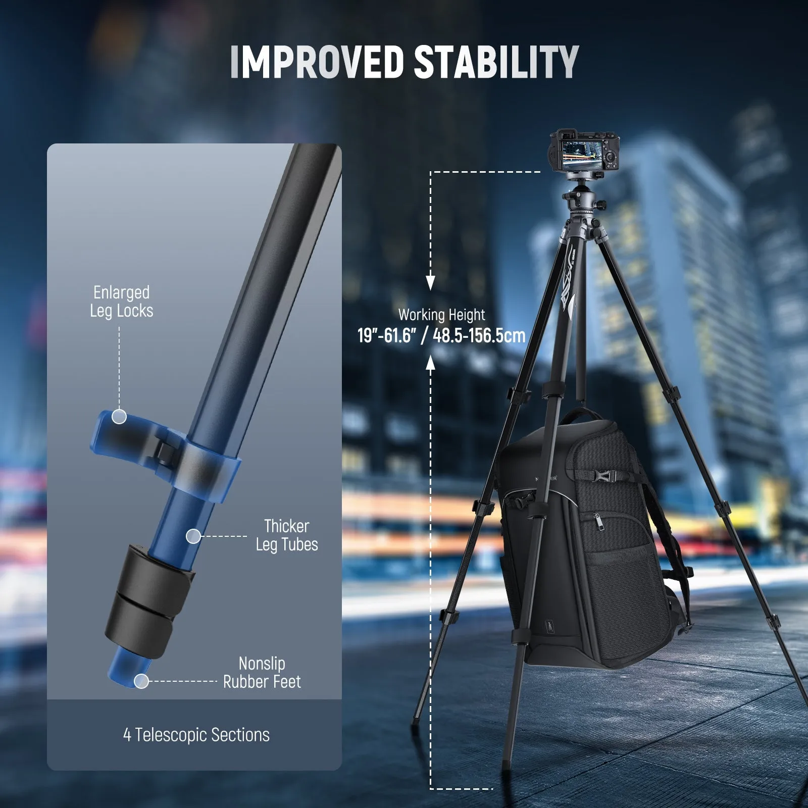 NEEWER LT07 61" Aluminum Travel Tripod