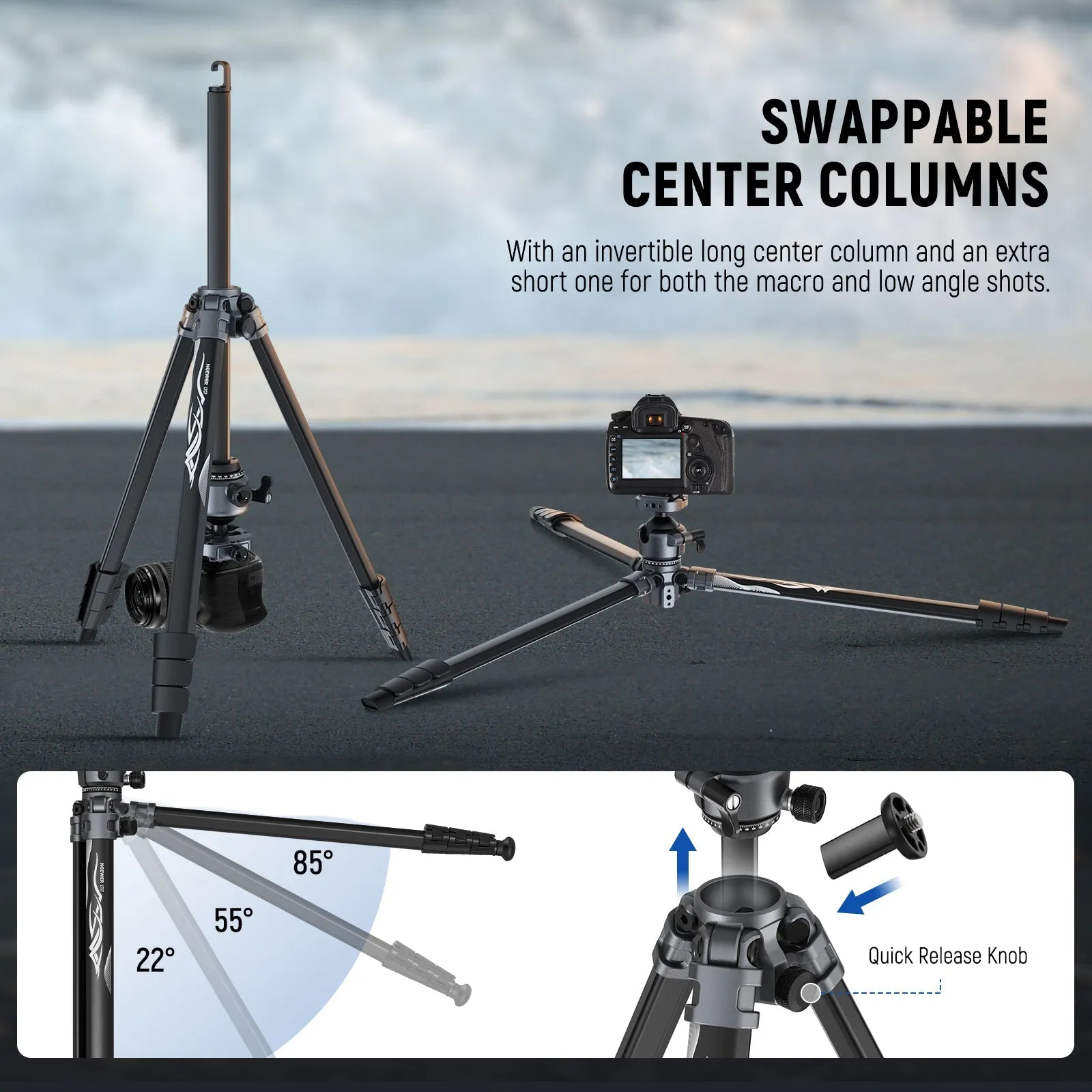 NEEWER LT07 61" Aluminum Travel Tripod