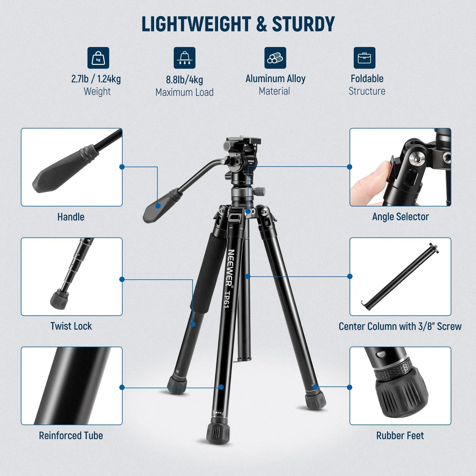 NEEWER TP61 Video Travel Tripod