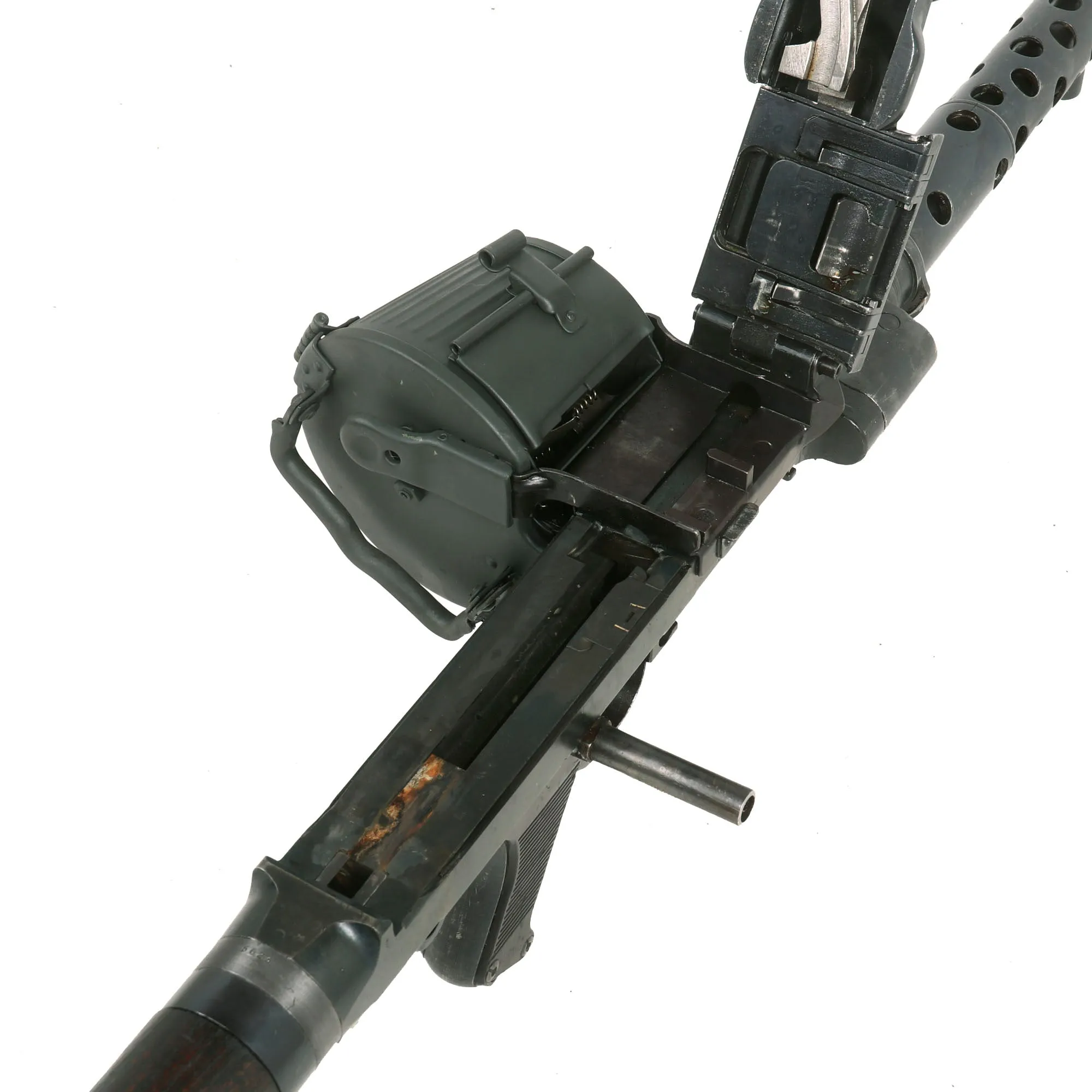 Original German Early WWII MG 34 Display Machine Gun by Mauser Werke with Belt Carrier, Belt & Starter Tab - dated 1939