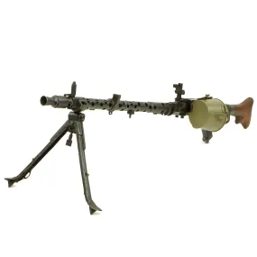 Original German WWII MG 34 Display Machine Gun with Basket Belt Carrier - marked dot 1944