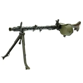 Original German WWII MG 34 Display Machine Gun with Basket Belt Drum -  marked dfb 42