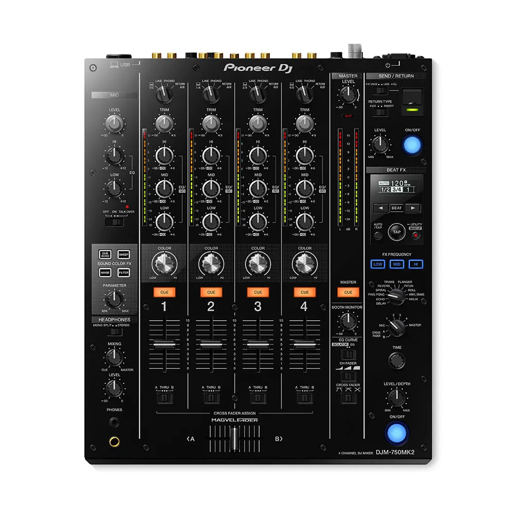 Pioneer DJM750MK2 4-Channel DJ Mixer w/ Club DNA (Black)