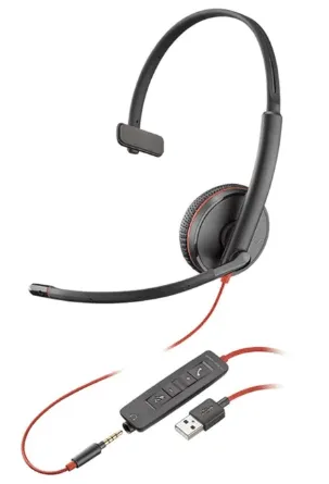 Poly (Plantronics) Blackwire C3210 C3215 C3220 C3225 USB Headset (2 Years Manufacture Local Warranty In Singapore)