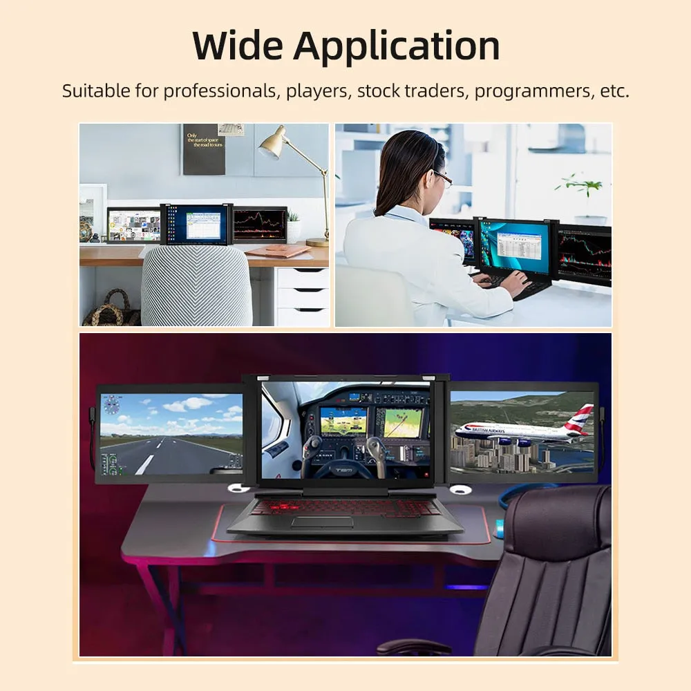 Portable Dual-screen(Tri-Screen) Monitor For Laptops