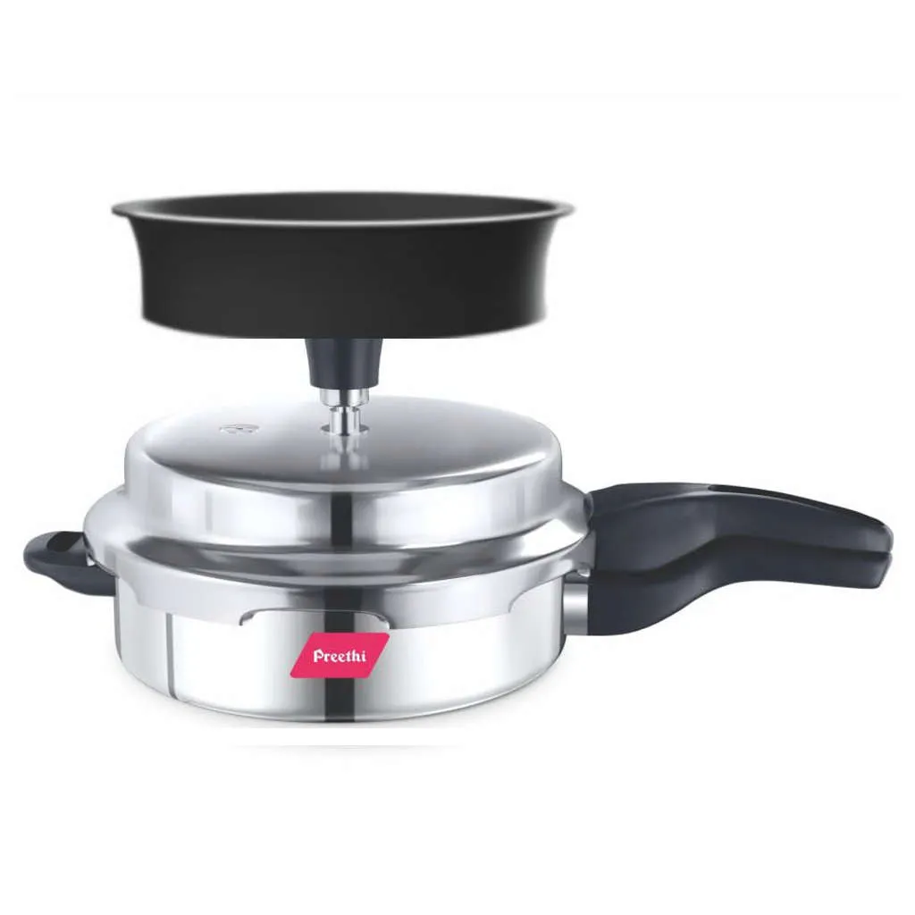 Preethi Pressure Cooker Outer Lid Stainless Steel 3 Litres With Spill Splash Shield