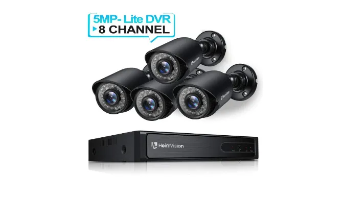 PRICE DROP: HeimVision HM245 8CH 1080P Security Camera System, 5MP-Lite HD-TVI DVR 4Pcs 1920TVL Outdoor/Indoor Weatherproof CCTV Surveillance Camera with Night Vision, Motion Alert, Face Detection, Remote Access - Ships Quick!