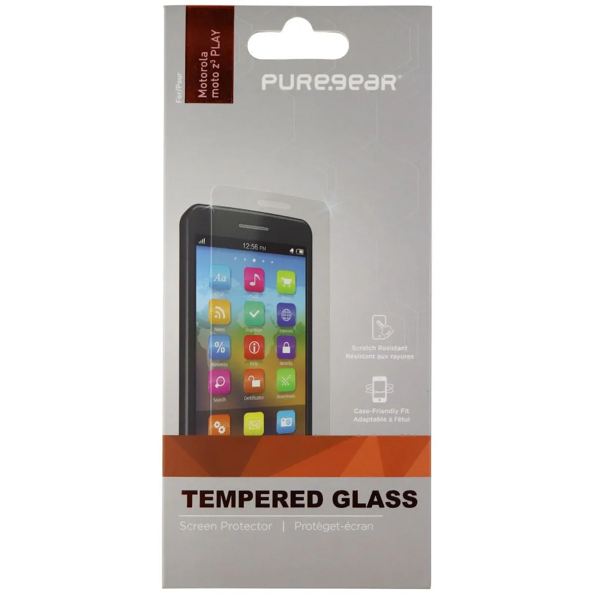 PureGear Tempered Glass Screen Protector for Motorola Moto Z3 Play - Clear