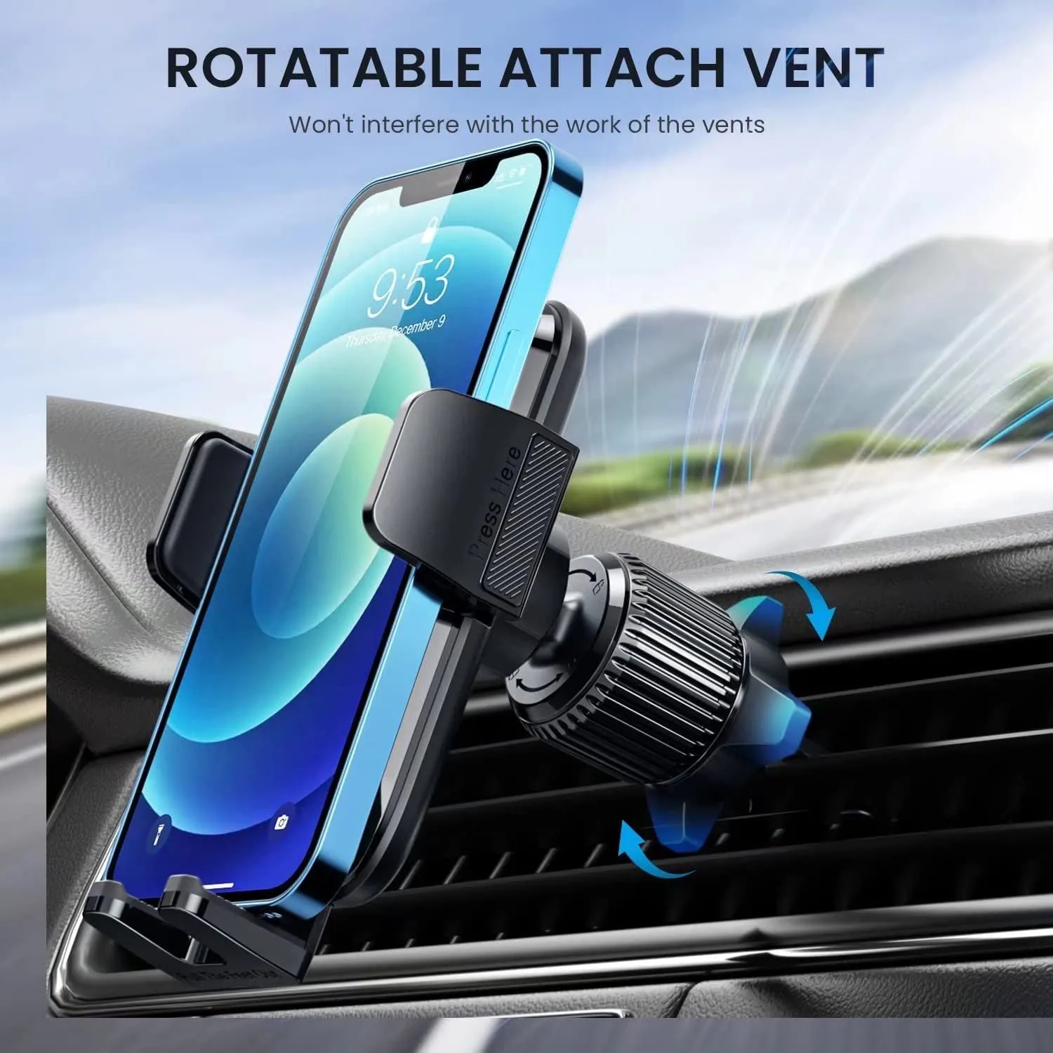 Qifutan Phone Mount for Car Vent [2022 Upgraded Clip] Cell Phone Holder Car Hands Free Cradle in Vehicle Car Phone Holder Mount Fit for Smartphone, Iphone, Cell Phone Automobile Cradles Universal