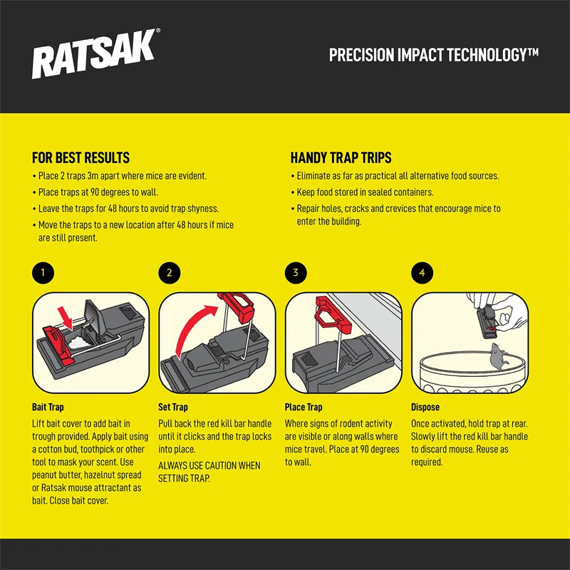 RATSAK Fastkill Mouse Traps - 3 Pack - 55456