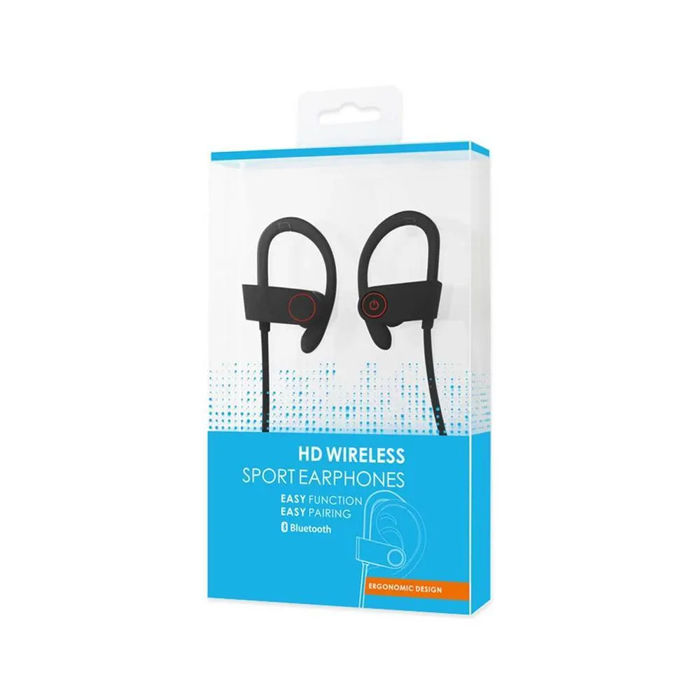 Reiko UNIVERSAL HD WIRELESS SPORT HEADPHONE WITH IN-EAR EARBUDS AND SWEATPROOF BLACK