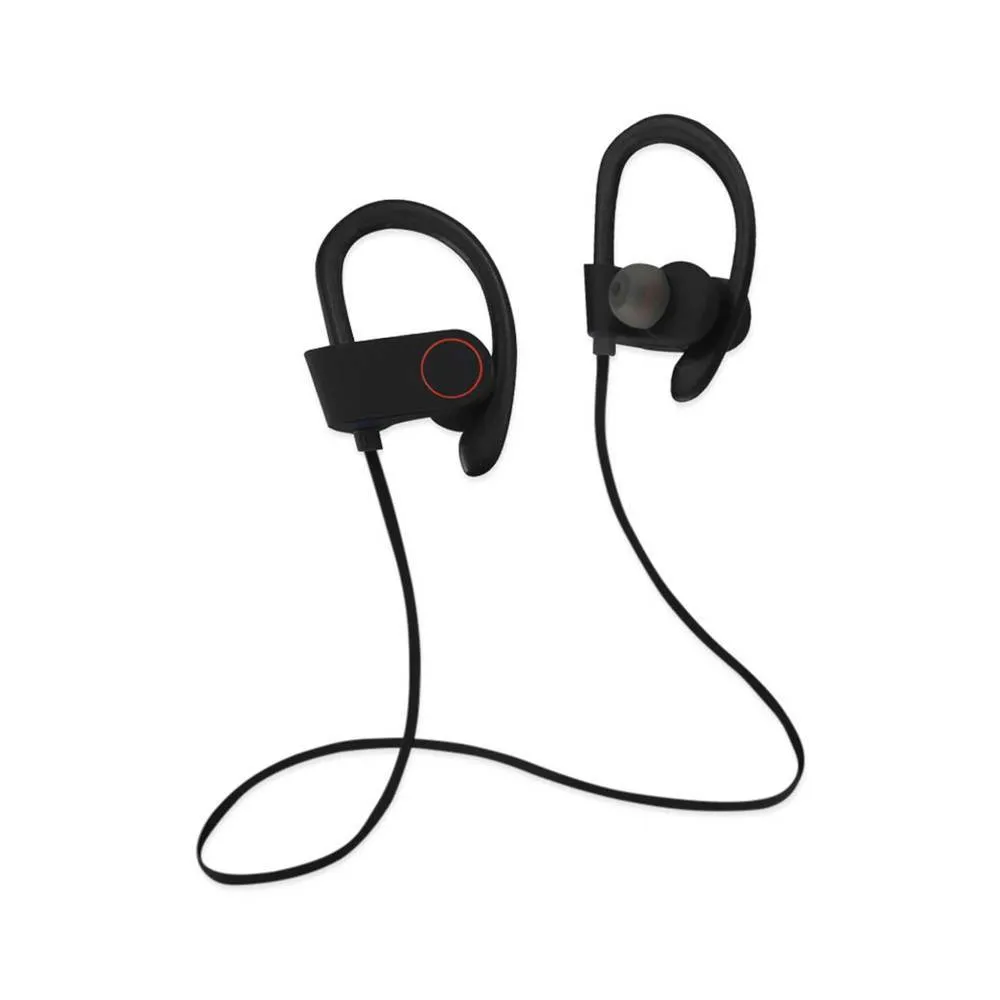 Reiko UNIVERSAL HD WIRELESS SPORT HEADPHONE WITH IN-EAR EARBUDS AND SWEATPROOF BLACK