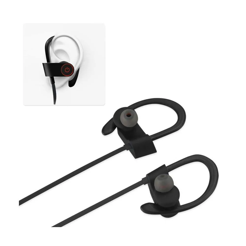 Reiko UNIVERSAL HD WIRELESS SPORT HEADPHONE WITH IN-EAR EARBUDS AND SWEATPROOF BLACK