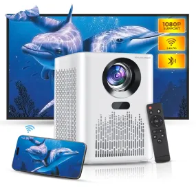 S8 Mini WiFi Projector | 5000 Lumens Portable Outdoor Movie Projector | 100" Screen Supported WiFi Bluetooth Mirroring for Phone