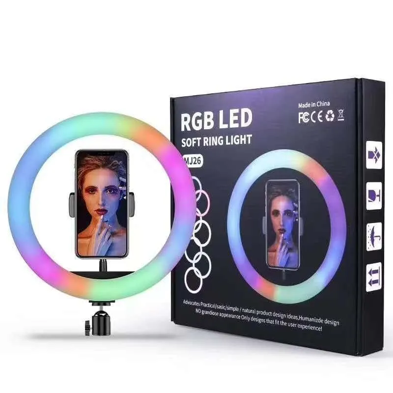 Selfie Ring Light With Tripod RGB LED MJ20 Multi Colour (Full Set)