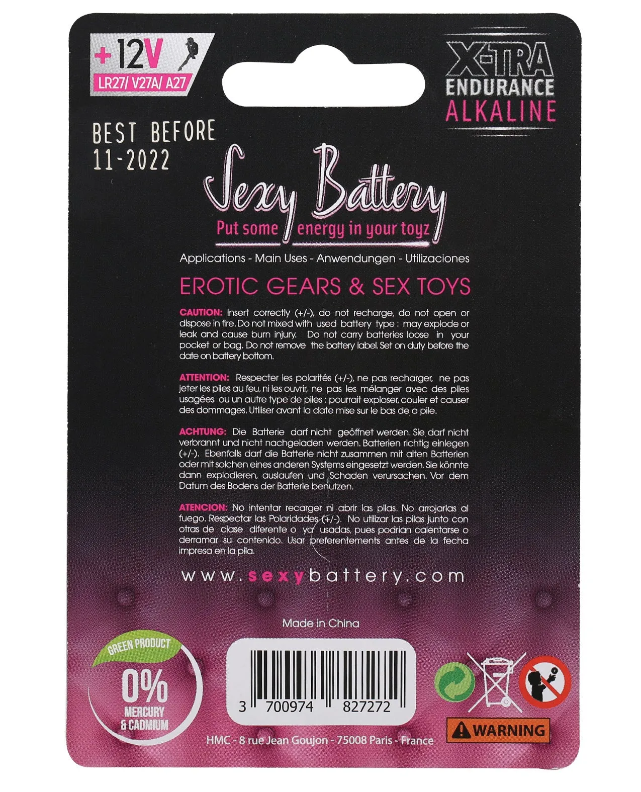 Sexy Battery 27A- Box of 10