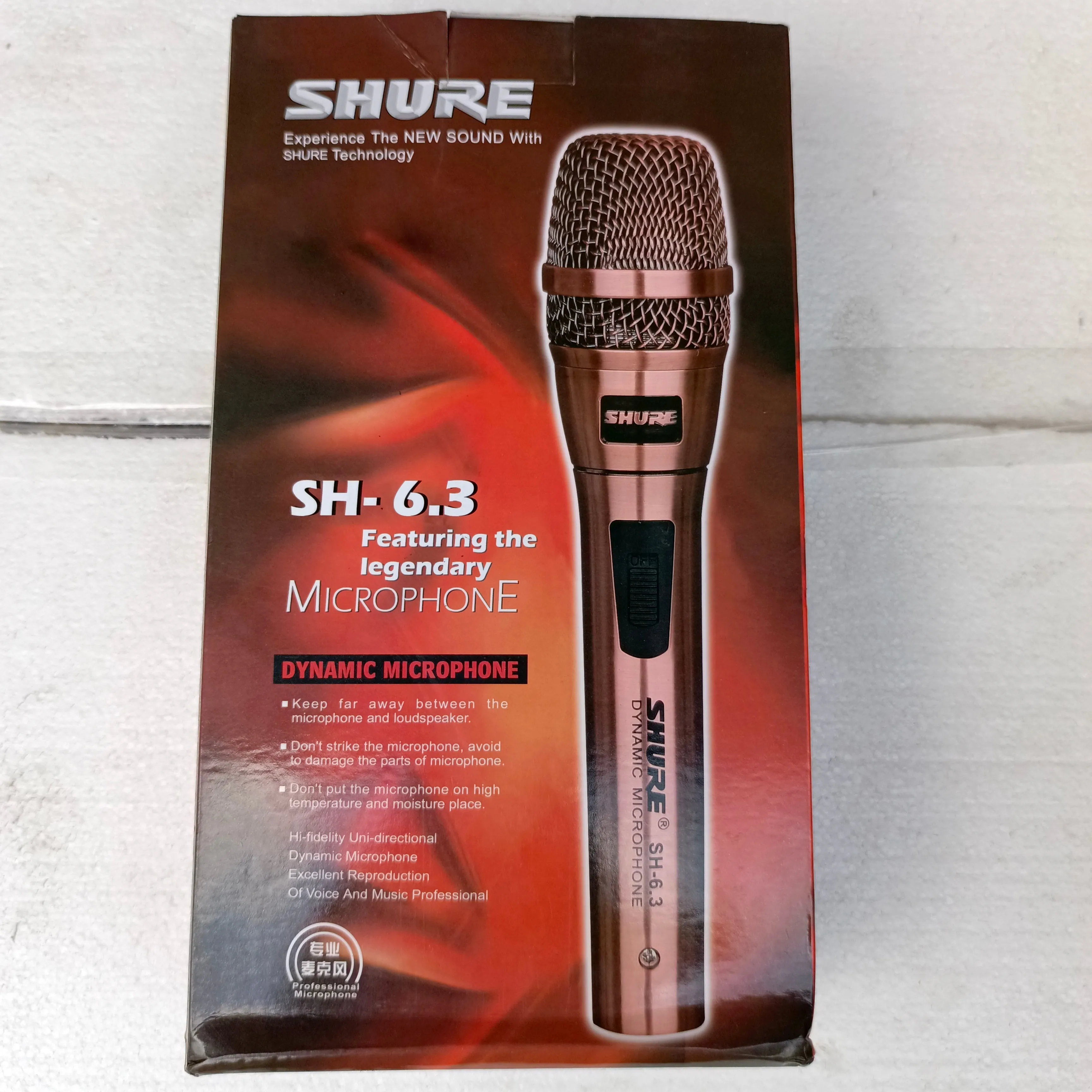 SHURE SH-6.3 Cardioid Dynamic Vocal Microphone - Brand New