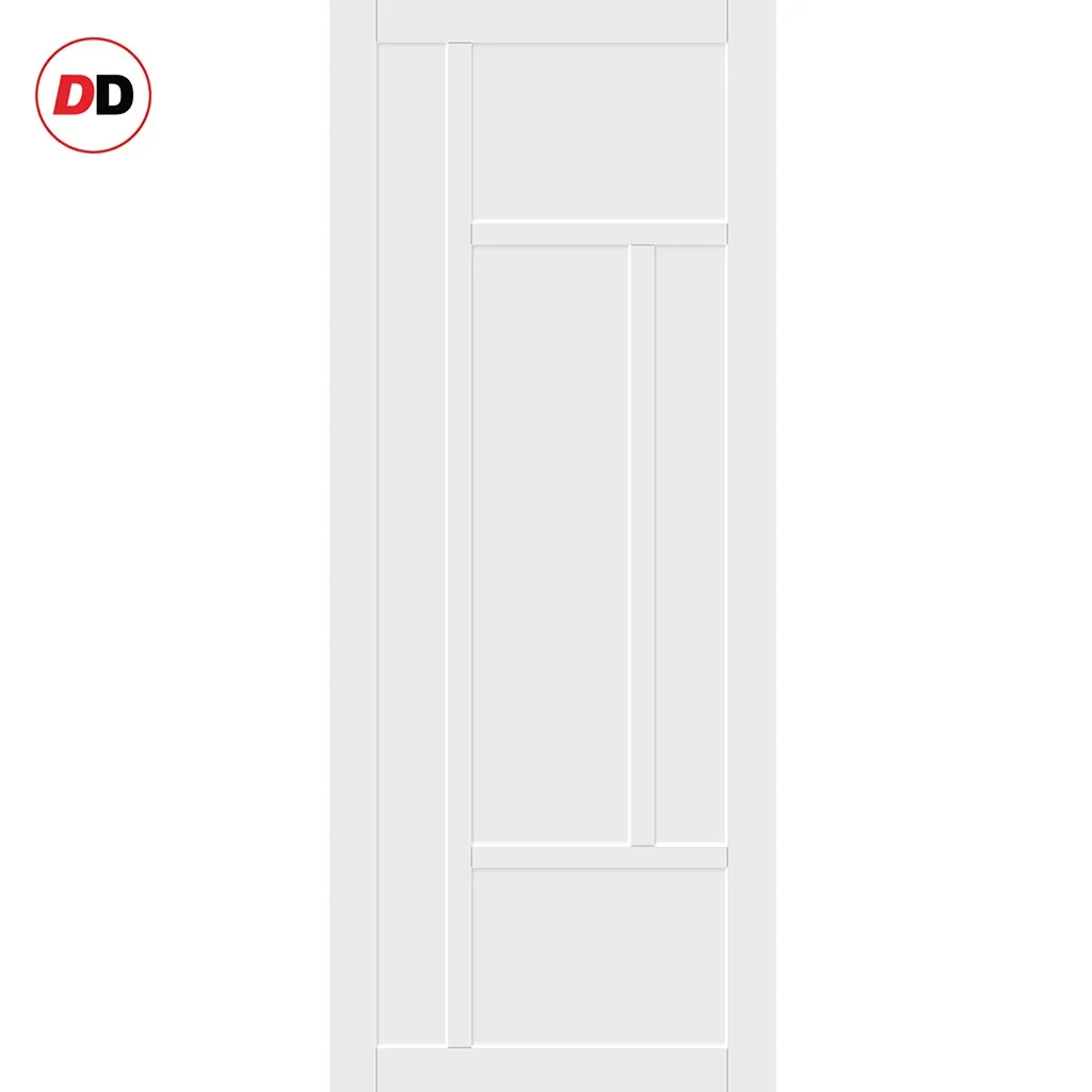 Single Sliding Door & Premium Wall Track - Eco-Urban® Morningside 5 Panel Door DD6437 - 6 Colour Options