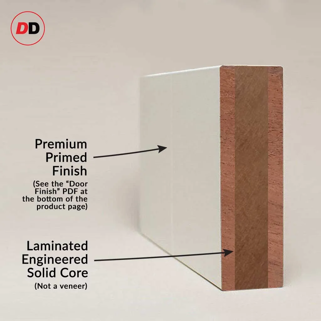 Single Sliding Door & Premium Wall Track - Eco-Urban® Morningside 5 Panel Door DD6437 - 6 Colour Options