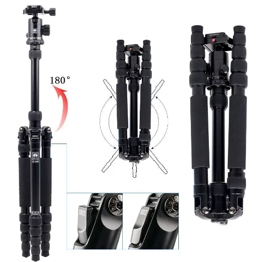 SIRUI Tripod for Camera, 2-in-1 Aluminum Camera Tripod Monopod, Compact Travel Tripod with 360 Panorama Ball Head