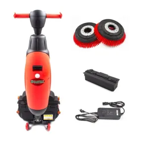 SM430 17" Walk-behind Floor Scrubber Machine, 360 Degree Rotating Head, 10000 sqft/h, Cordless Rechargeable Lithium Battery