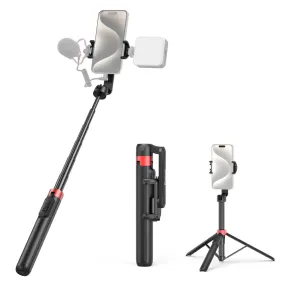 SmallRig ST-25 Mobile Phone Selfie Stick Tripod with Bluetooth Remote Control, Extendable Rod Up to 52" Max, 1/4" Screw and Cold Shoe Mounts for iPhone and Android Smartphones