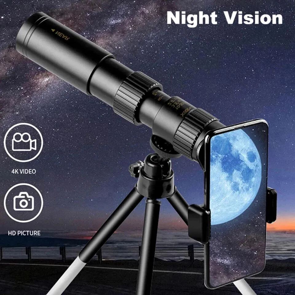 SMAXPro™ HD Mobile Telescope: 10-300X40mm Zoom, Tripod, Monocular, Military