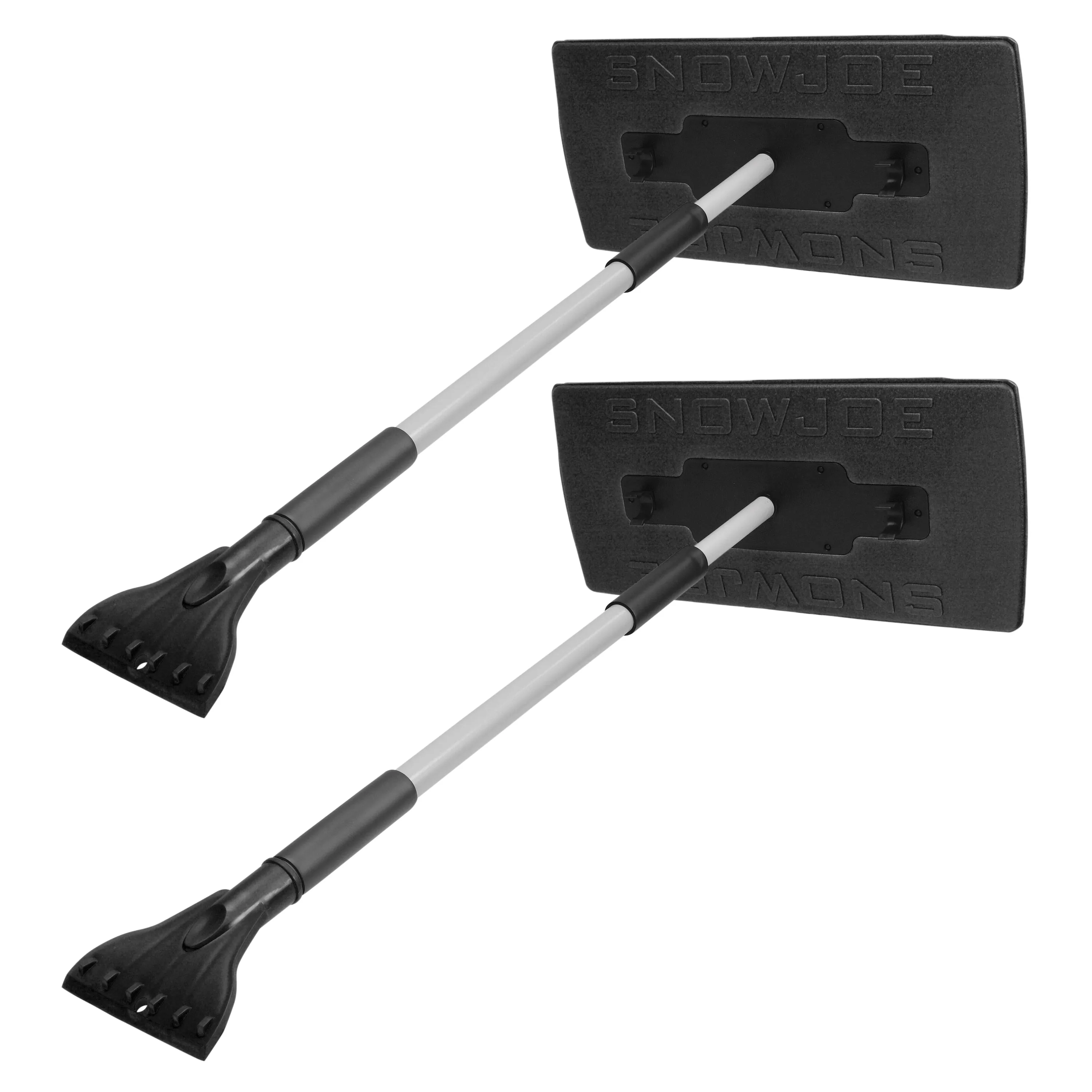 Snow Joe SJBLZD-JMB-BLK2 Jumbo Telescoping Snow Broom   Ice Scraper | 2-Pack | Black