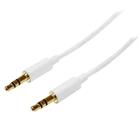 Startech.Com 2M White Slim 3.5Mm Stereo Audio Cable - 3.5Mm Audio Aux Stereo - Male To Male Headphone Cable - 2X 3.5Mm M