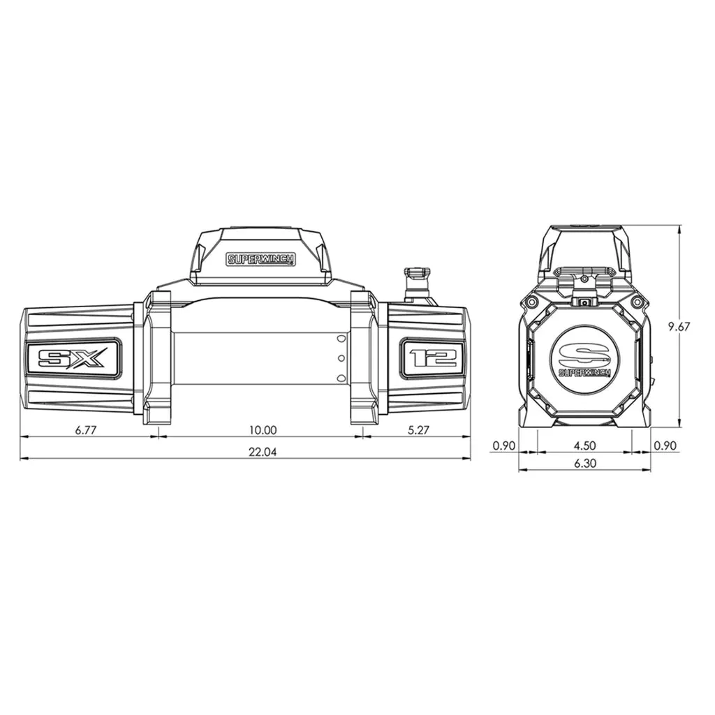 Superwinch SX12SR 12V DC 12,000lb Synthetic Rope Winch