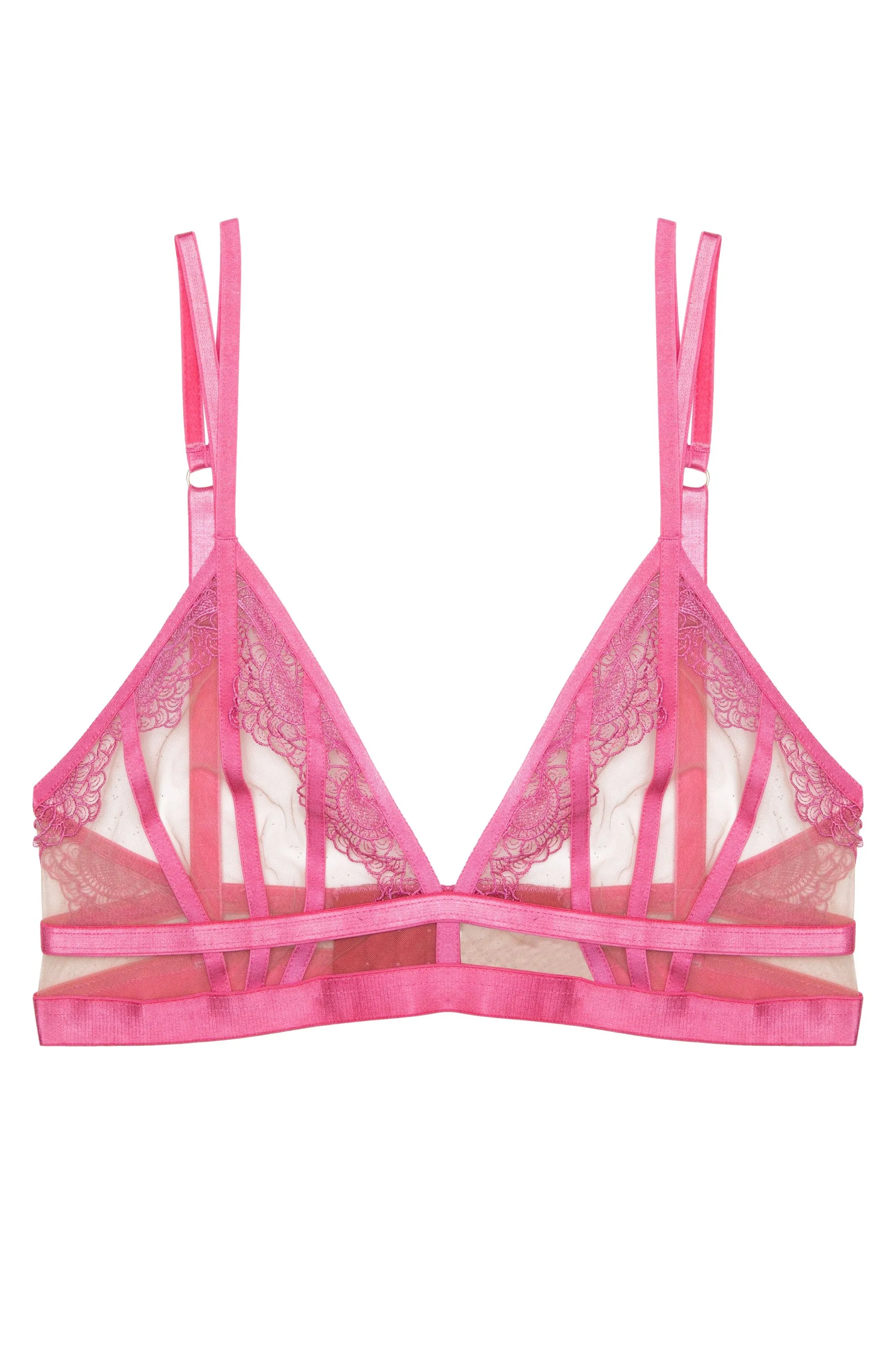 Tasha Pink Illusion Mesh Triangle Bra