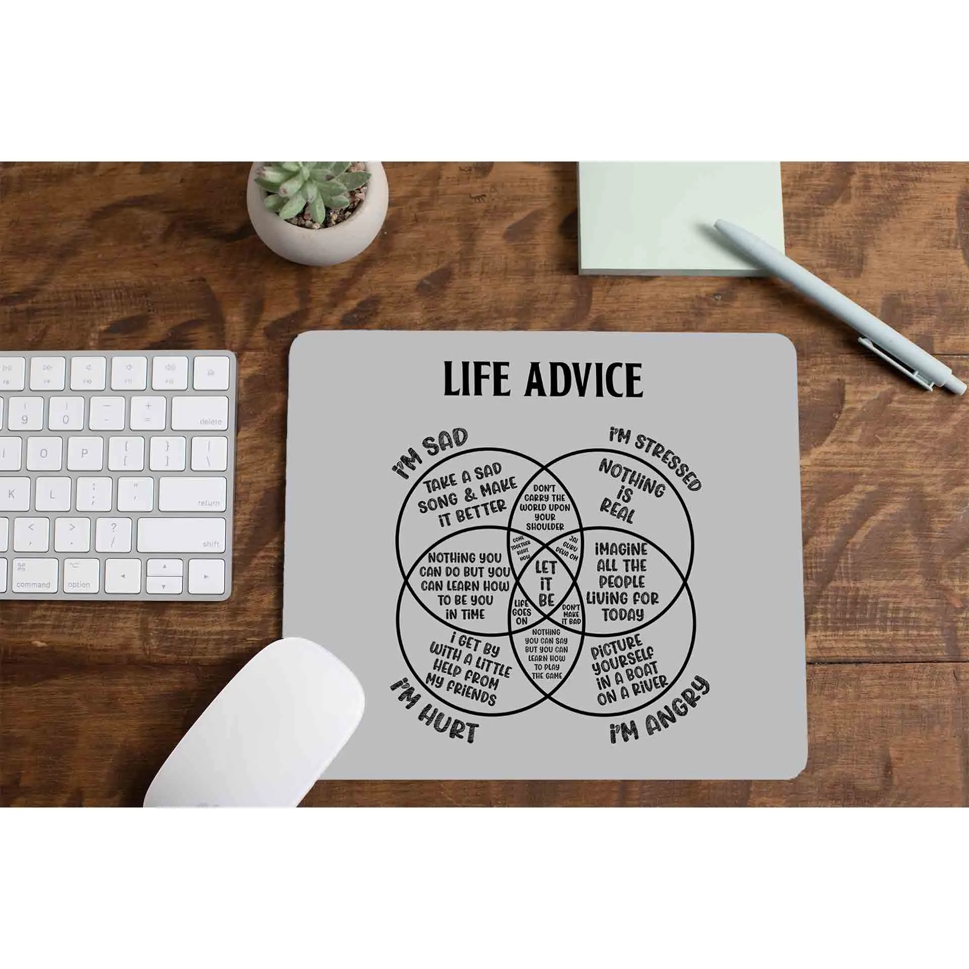 The Beatles Mousepad - Life Advice