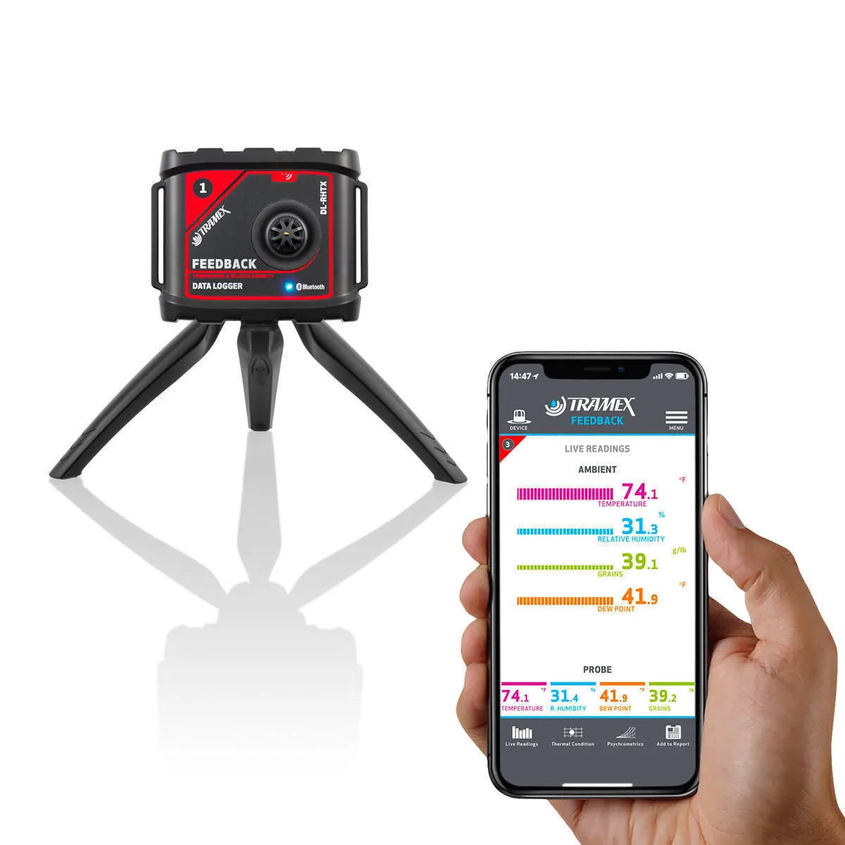 Tramex DL-RHTX Datalogger - Ambient (& RH readings with optional RH probes)