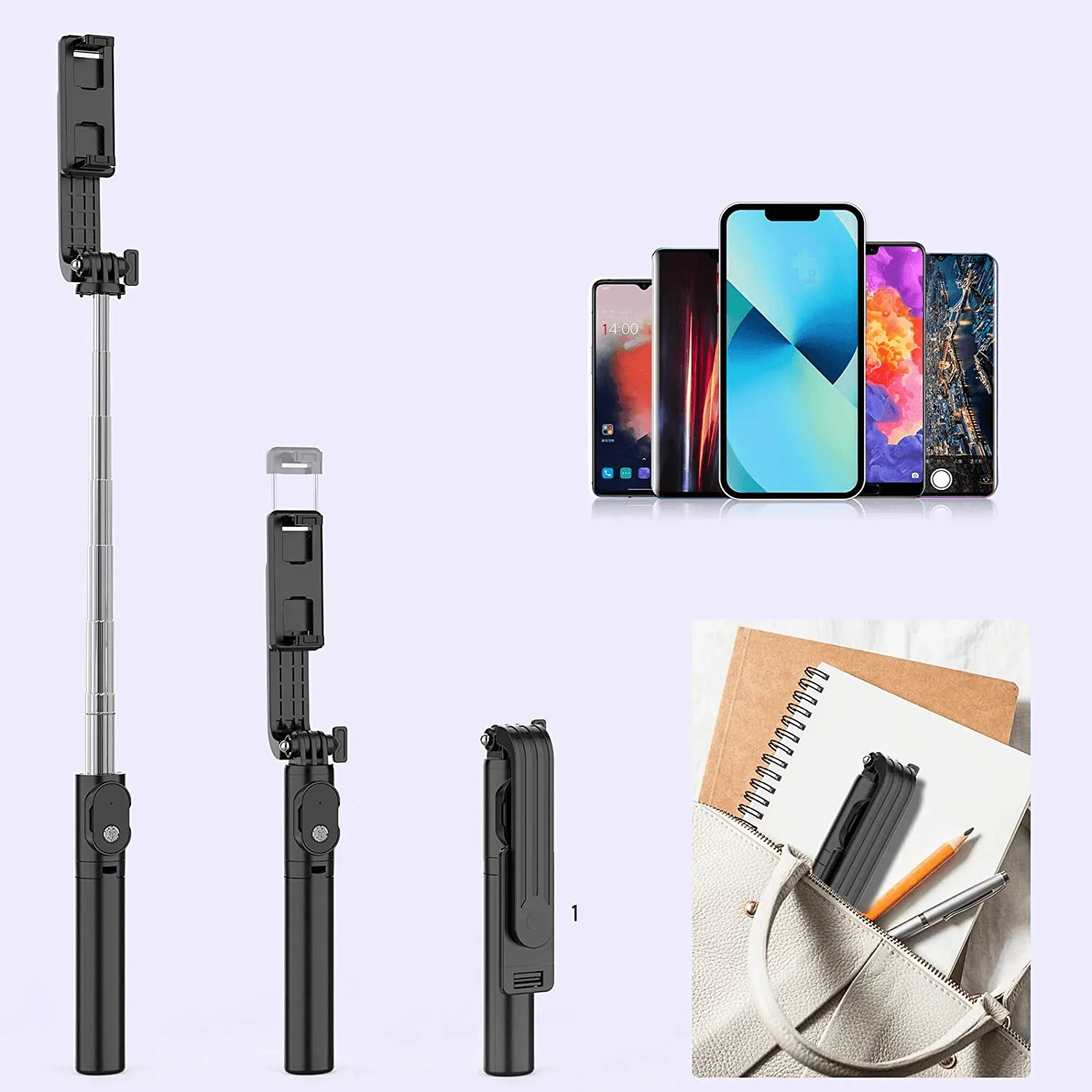 Tripod & Mini Live BroadCast Wireless Selfie Stick - P20S