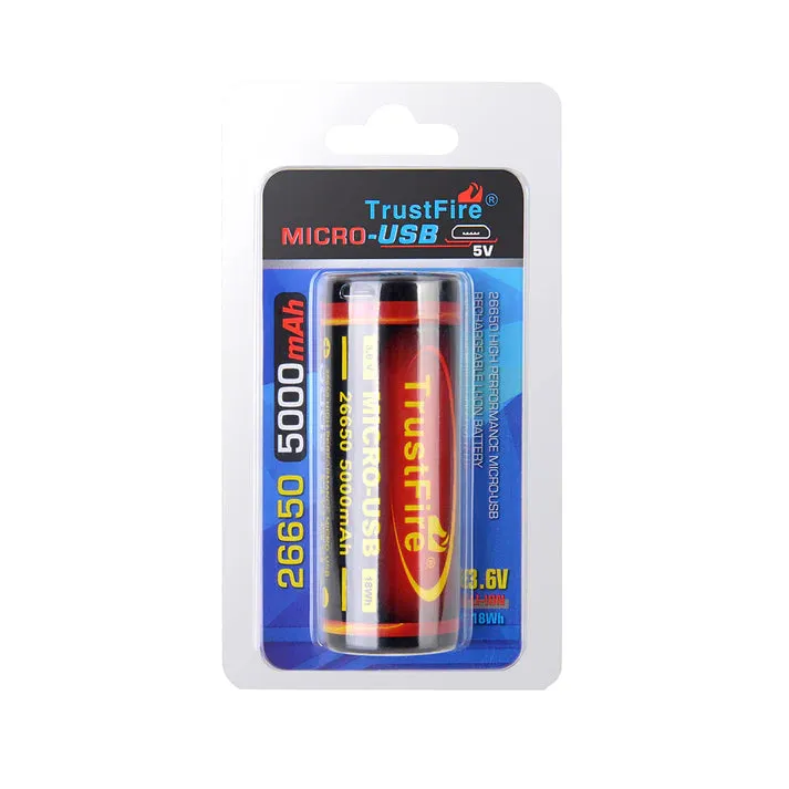 TrustFire 26650 USB Rechargeable Battery 5000mAh