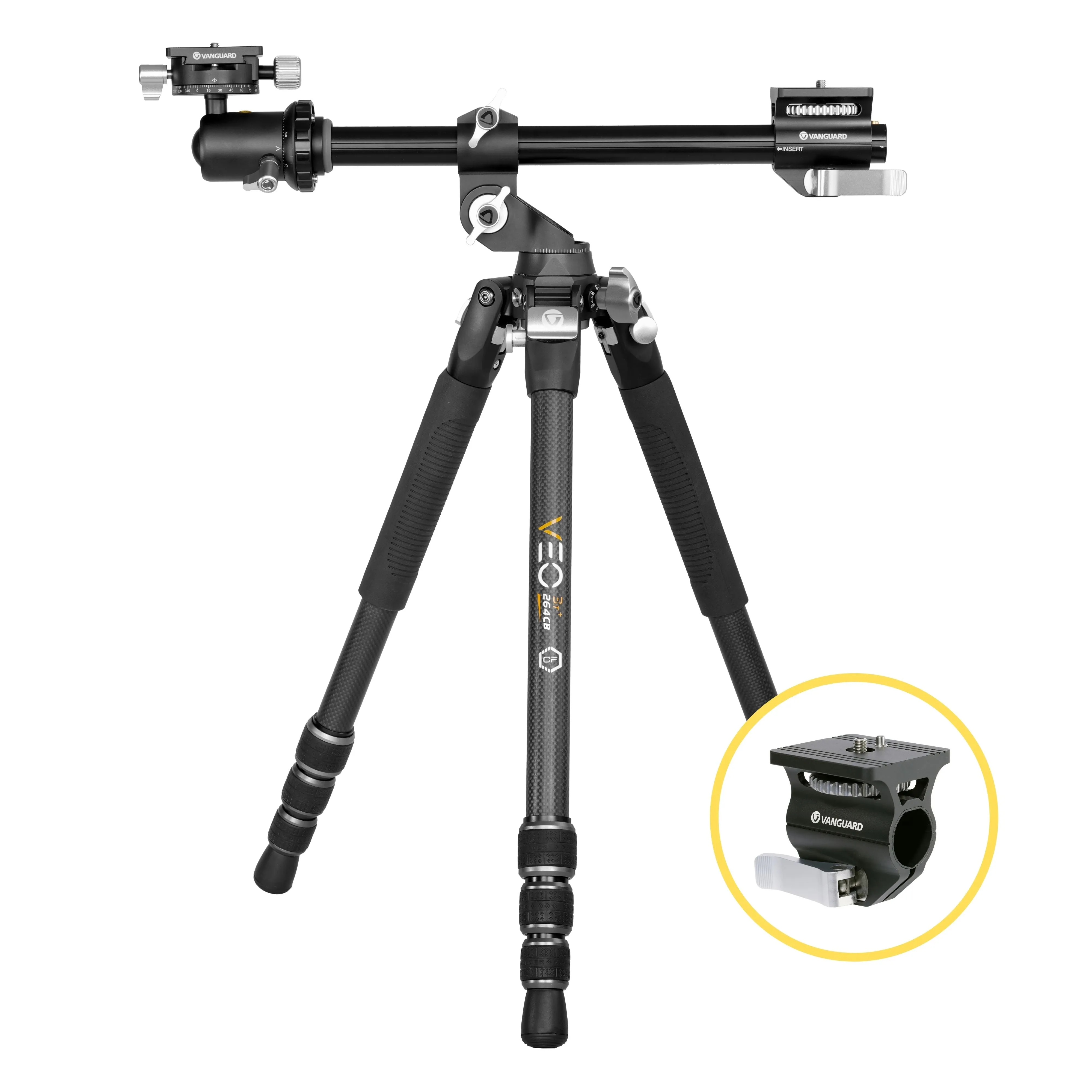 VEO 3T  264CB Versatile Carbon Travel Tripod with Dual Axis Ball Head - 15kg Load Capacity