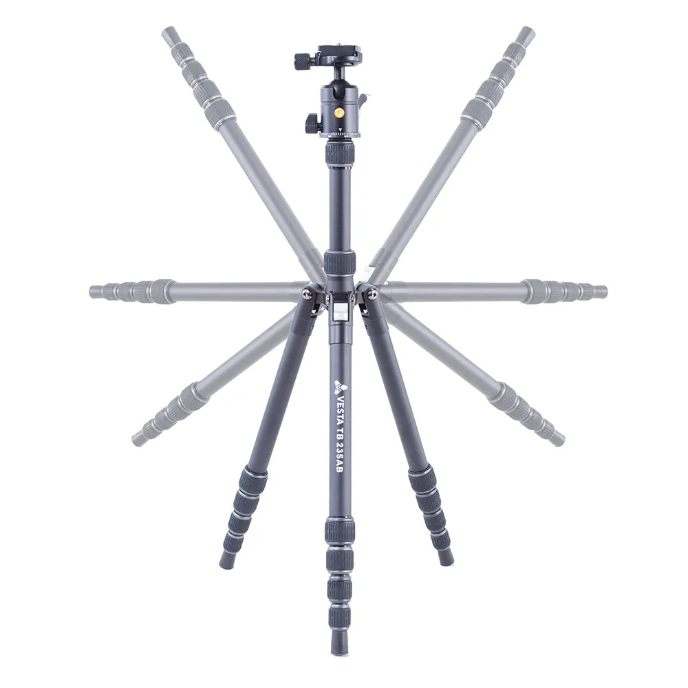 VESTA TB 235AB Aluminium Travel Tripod with Twist Locks- 4.5kg Load Capacity