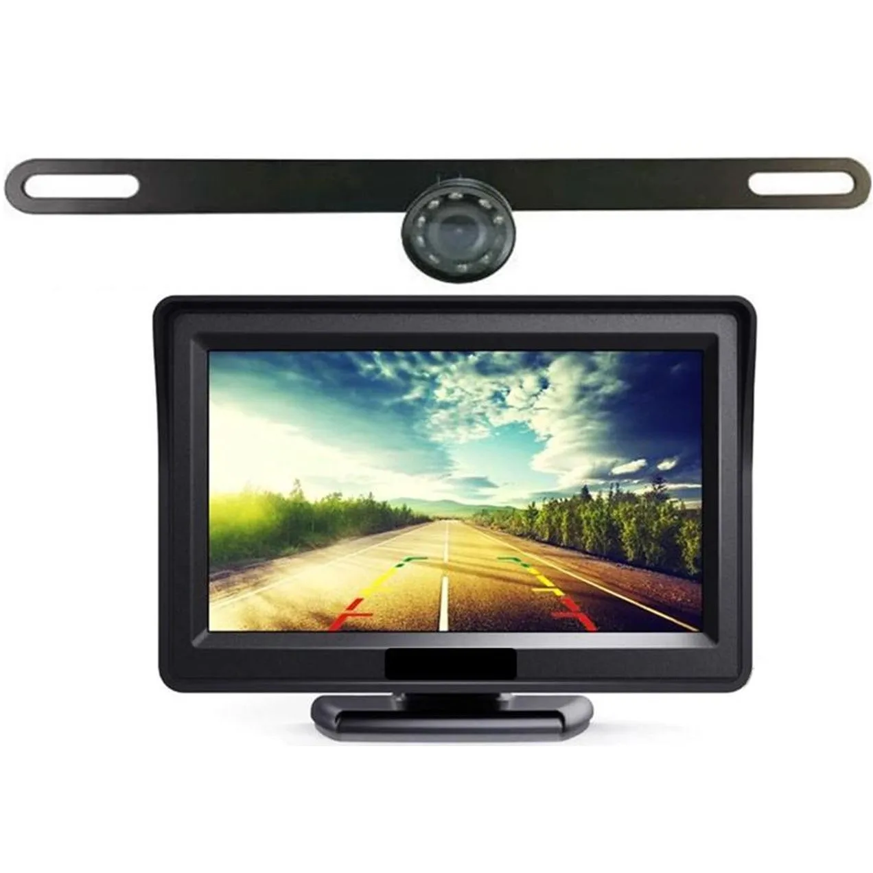 WIRED License Plate Backup Camera w/ 4.3" LCD! Eliminate Backup Accidents!