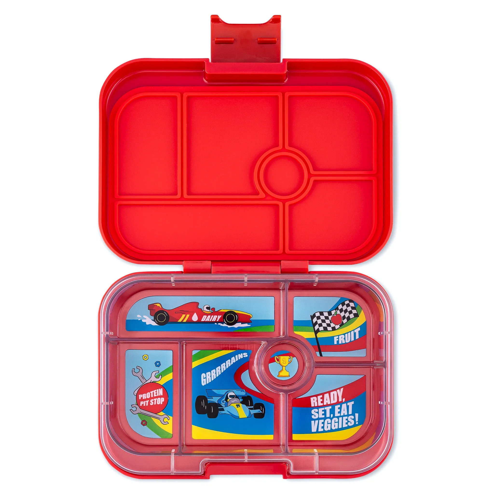 Yumbox Original 6 Lunch Box - Roar Red - Race Car