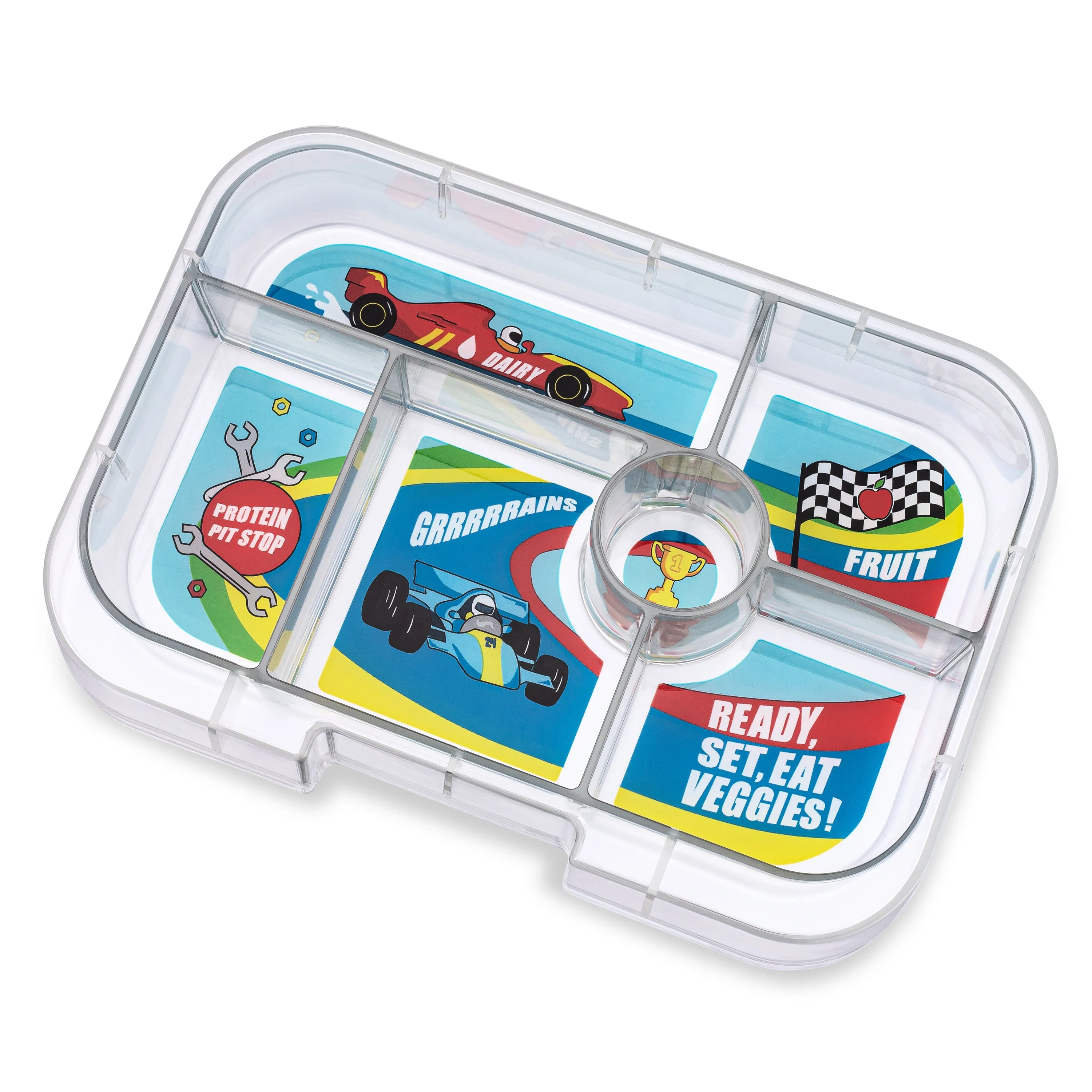 Yumbox Original 6 Lunch Box - Roar Red - Race Car